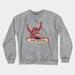 Slow Expedition Funny Sloth Climber Crewneck Sweatshirt